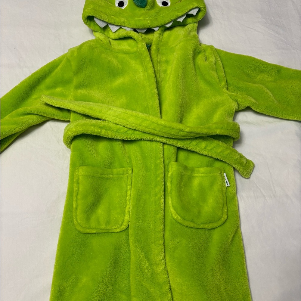 Fuzzy Green Dinosaur Hooded Bathrobe size M